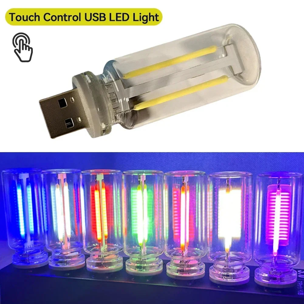 Car USB Night LIght Touch Dimmable LED Filament Lamp